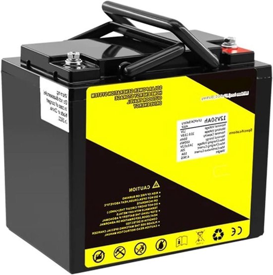 LiFePO4-accu 12 volt lithium-accu 12V 50Ah 60Ah 90Ah lithium-ijzerfosfaataccu met BMS 12,8 V oplaadbare camper-camping-golfkar-accu's,No charger,12V50Ah