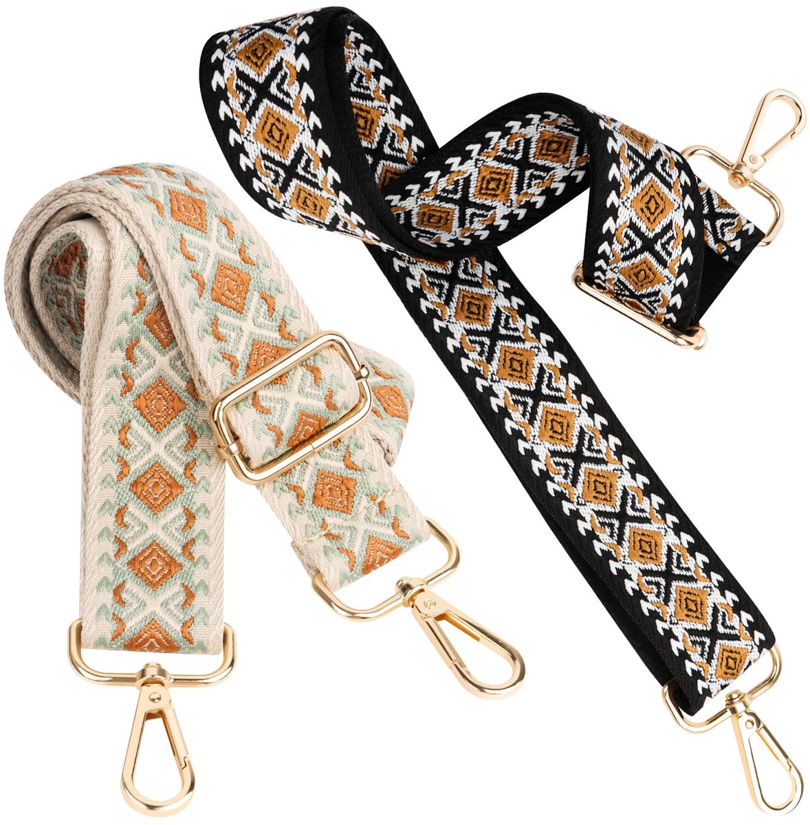carmdering - Tasriem - Schouderband - Verstelbare Tasband - Verstelbare Lengte 80-130 Cm - 360° Draaibare Gesp - Polyester - Anti-Slip Oppervlak - Universeel Voor Diverse Tassen - 2 Stuks