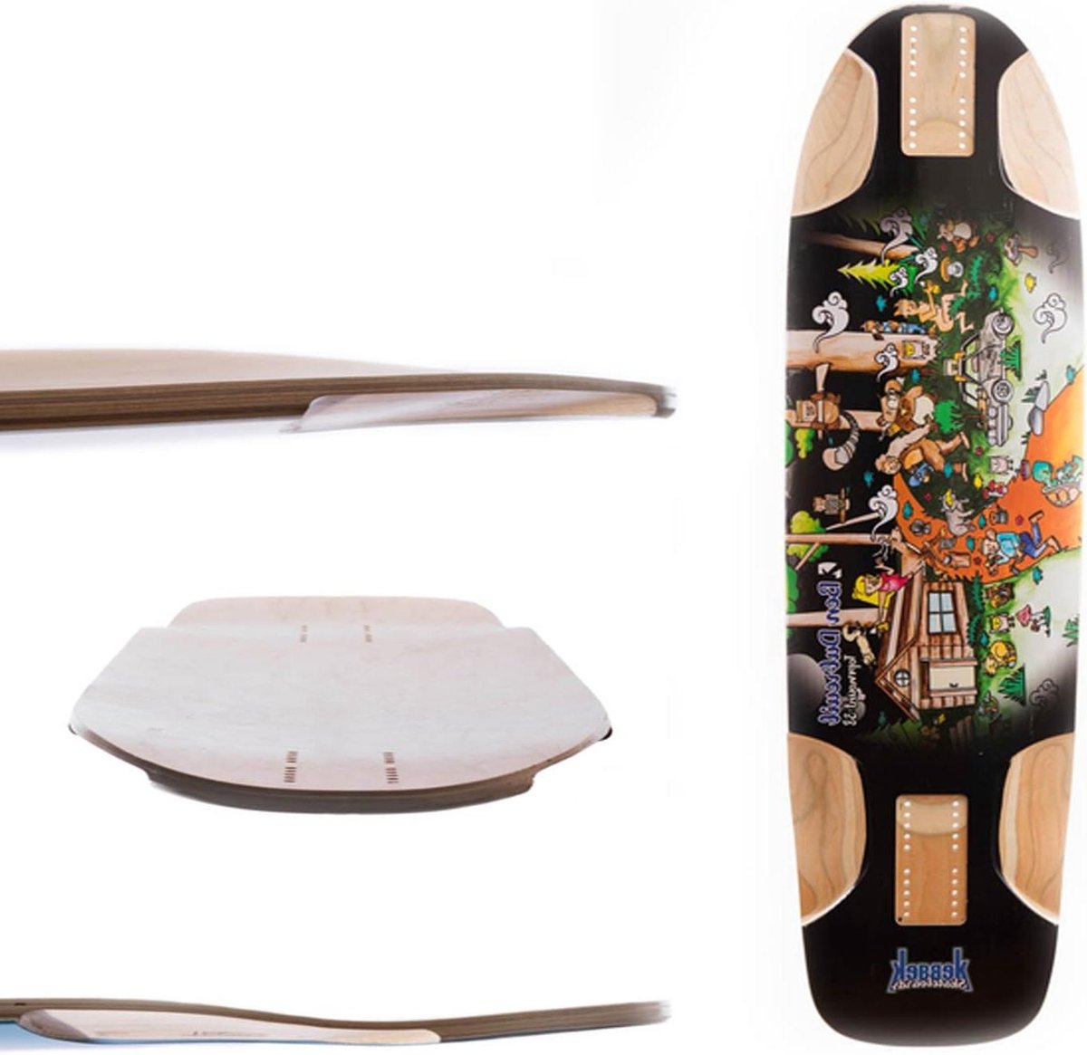 Longboard Skate Outdoor Board Stabiel Rijden Topmount Ontwerp 38 x 9.75 inch Natuurlijk