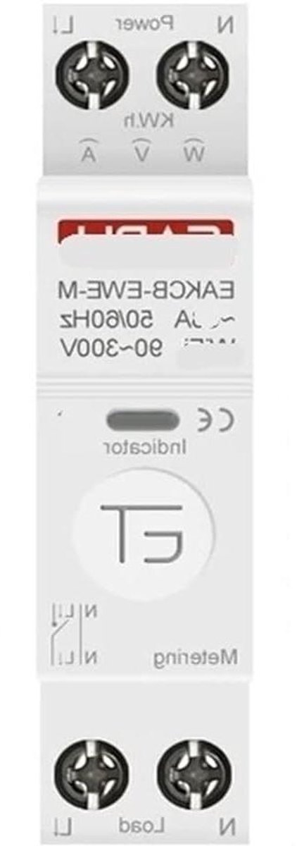 Stroomonderbreker - Energietimer - Energie Bewaken - Spraakafstandsbediening - 63 A - Grijs