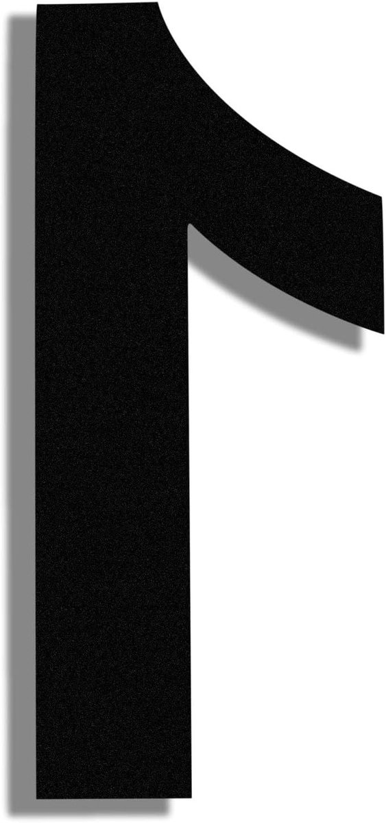 Huisnummer - Adrescijfer Huis - Huis Herkenbaar Maken - Zwevend Design - 25.4 cm Hoog - Zwart