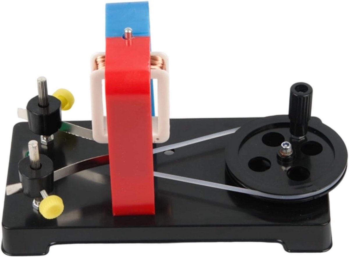 Handgenerator Educatief - Gelijkstroom Generator - Energie Opwekken - Praktische STEM Apparatuur - 17.5 x 9 x 12.5 cm