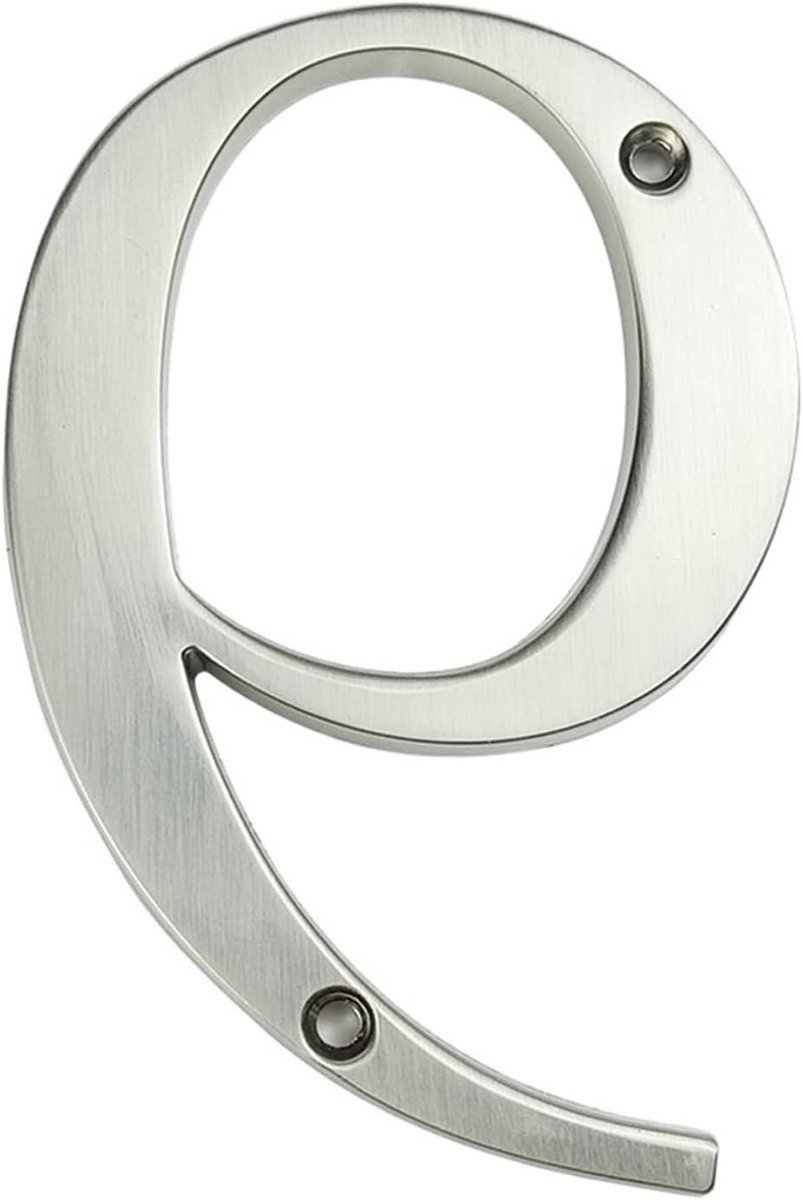 Huisnummer - Adres Teken - Huis Identificatie - Geborsteld Zinklegering - 4 Inch - Zilver