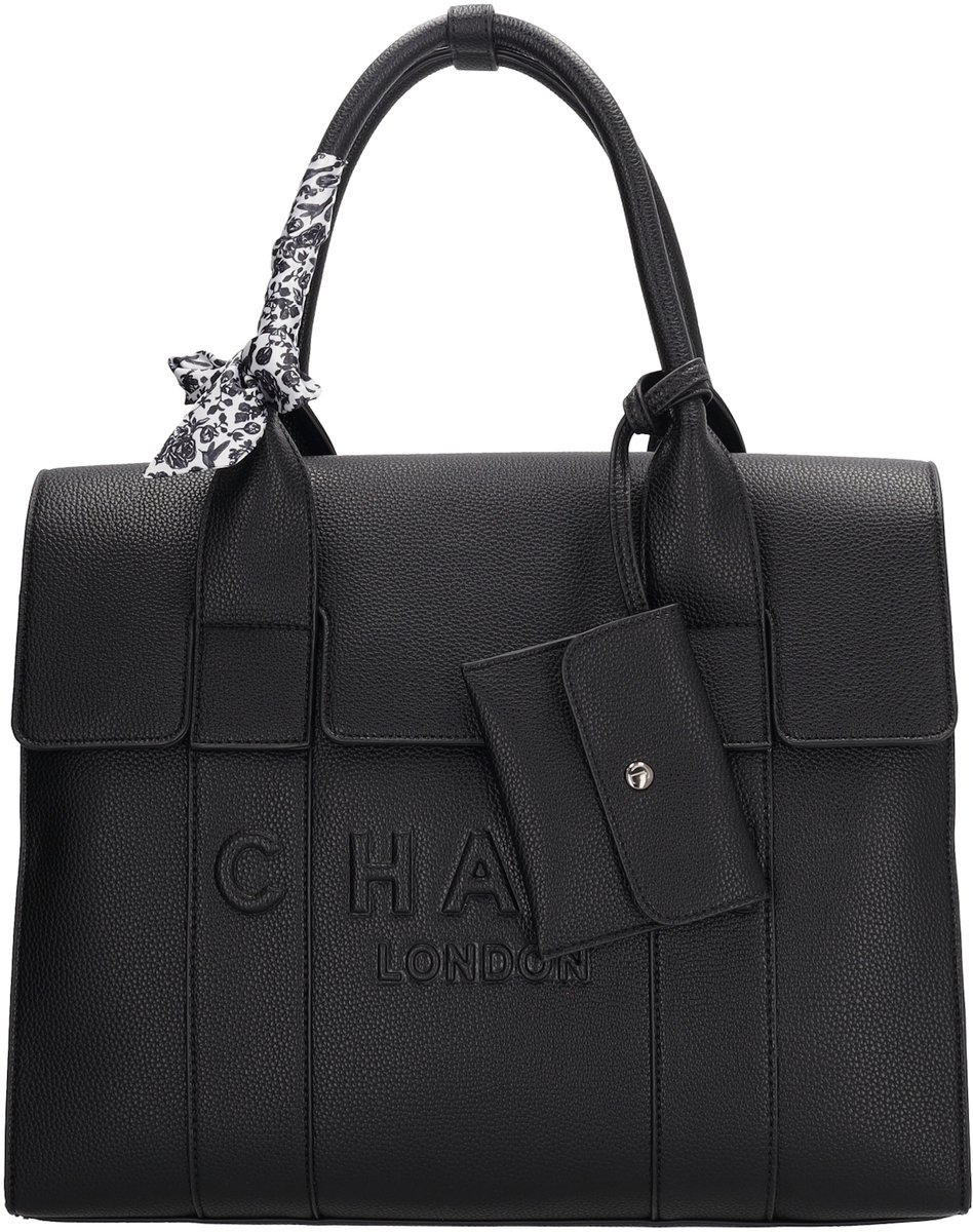 Charm London Bond Luiertas - Verzorgingstas Baby - Inclusief Verschoningsmatje - Etui - Verstelbare Schouderband - Zwart
