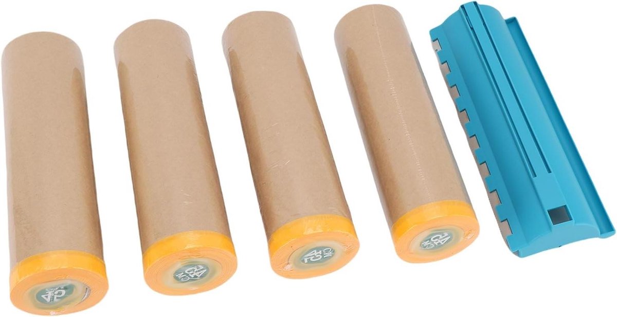 Maskeerpapier Rol - Afdekpapier Schilderen - Schilderwerk Beschermen - Schone Verwijdering - 4 Rollen 100 Meter - Bruin