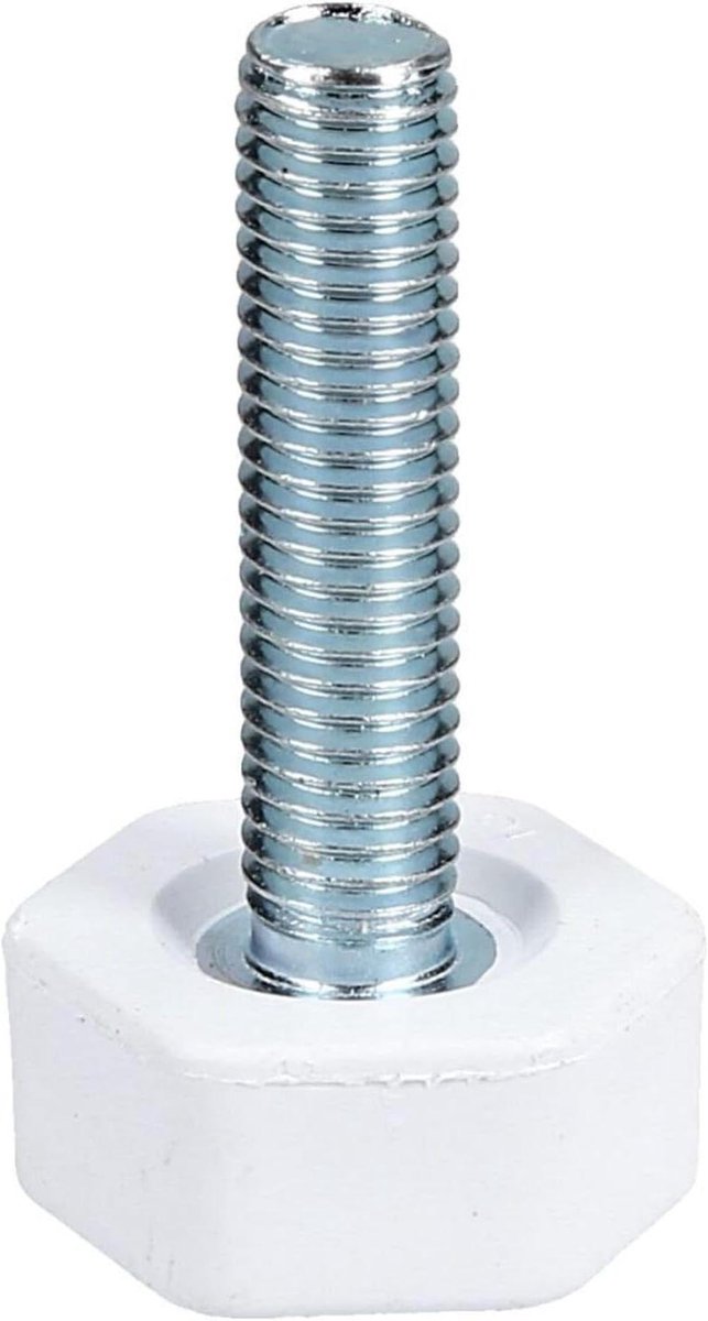 Apparaatvoet - Compensatievoet - Koelkast Stabiliseren - Verstelbare Rubberen Voet - 24 mm breed - Wit