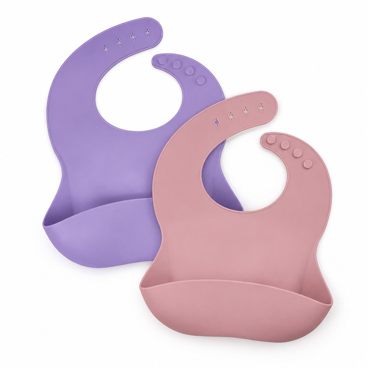 Siliconen slab | Roze & paars | 2 stuks | Opvangbak | Kinderen | BPA vrij | Eten