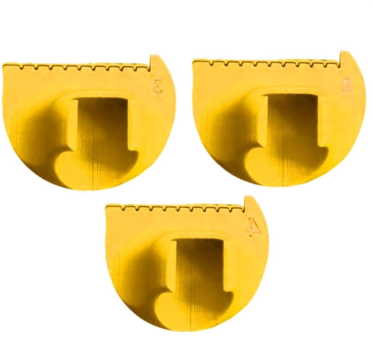 Naaimeter Set - Stof Gids - Nauwkeurig Naaien - 3D Geprint Ontwerp - 2 3 4mm - Geel