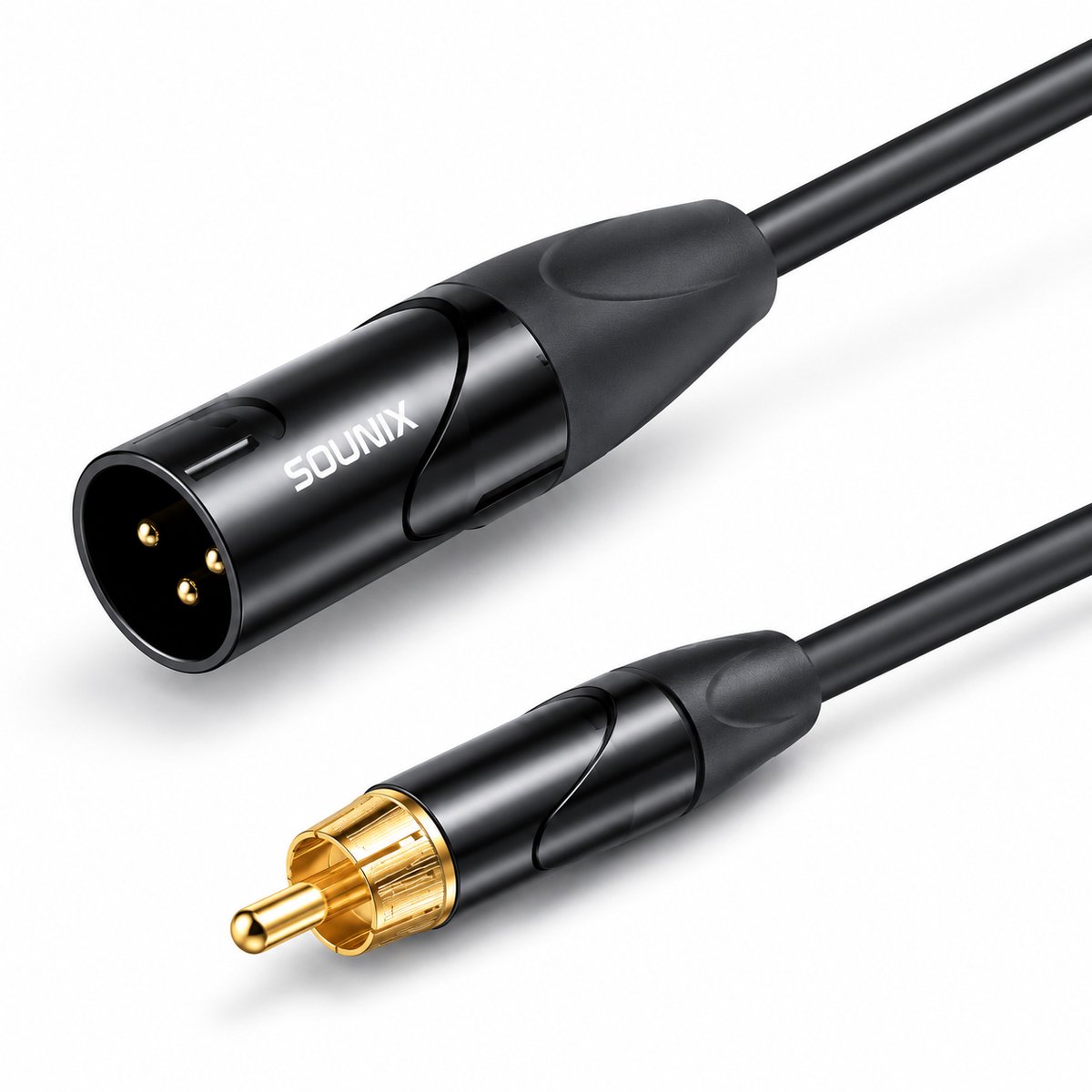 Sounix XLR Kabel - Microfoon kabel - RCA Male naar XLR Male - 2 Meter - Zwart
