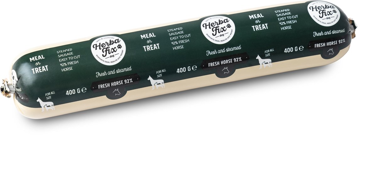 Herbafix Gestoomde Worst Paard - 10 x 400 g - 95% Vlees Meal or Treat