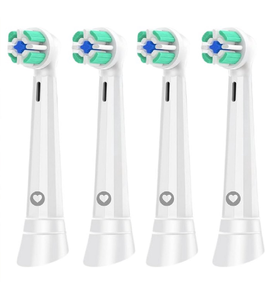 Opzetborstels geschikt voor Oral B iO tandenborstels - 4 Stuks - Geschikt voor oral b io opzetborstel - Inclusief 4 Bescherm Kapje's - Wit