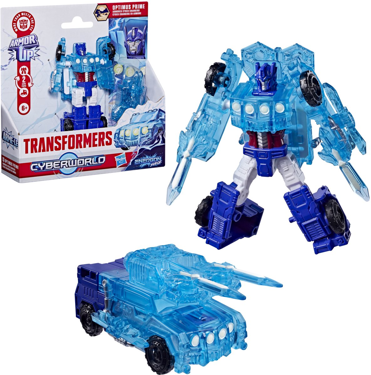 Transformers CYBERWORLD Energon Surge Optimus Prime Armored Cyber Changers - Actiefiguur