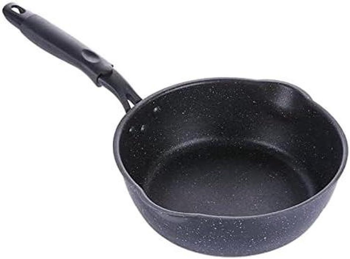 Koekenpan Mini - Kleine Soeppan - Koken en Braden - Snelle Warmtegeleiding - 20CM Diameter - Zwart