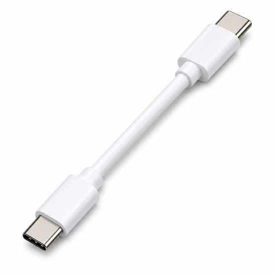 Jumalu USB-C naar USB-C Kabel 10CM – Korte Snellaadkabel USB C naar USB C – Data & Oplaadkabel – geschikt voor Samsung, Xiaomi, iPhone 15 en nieuwer, MacBook & Powerbank – Wit