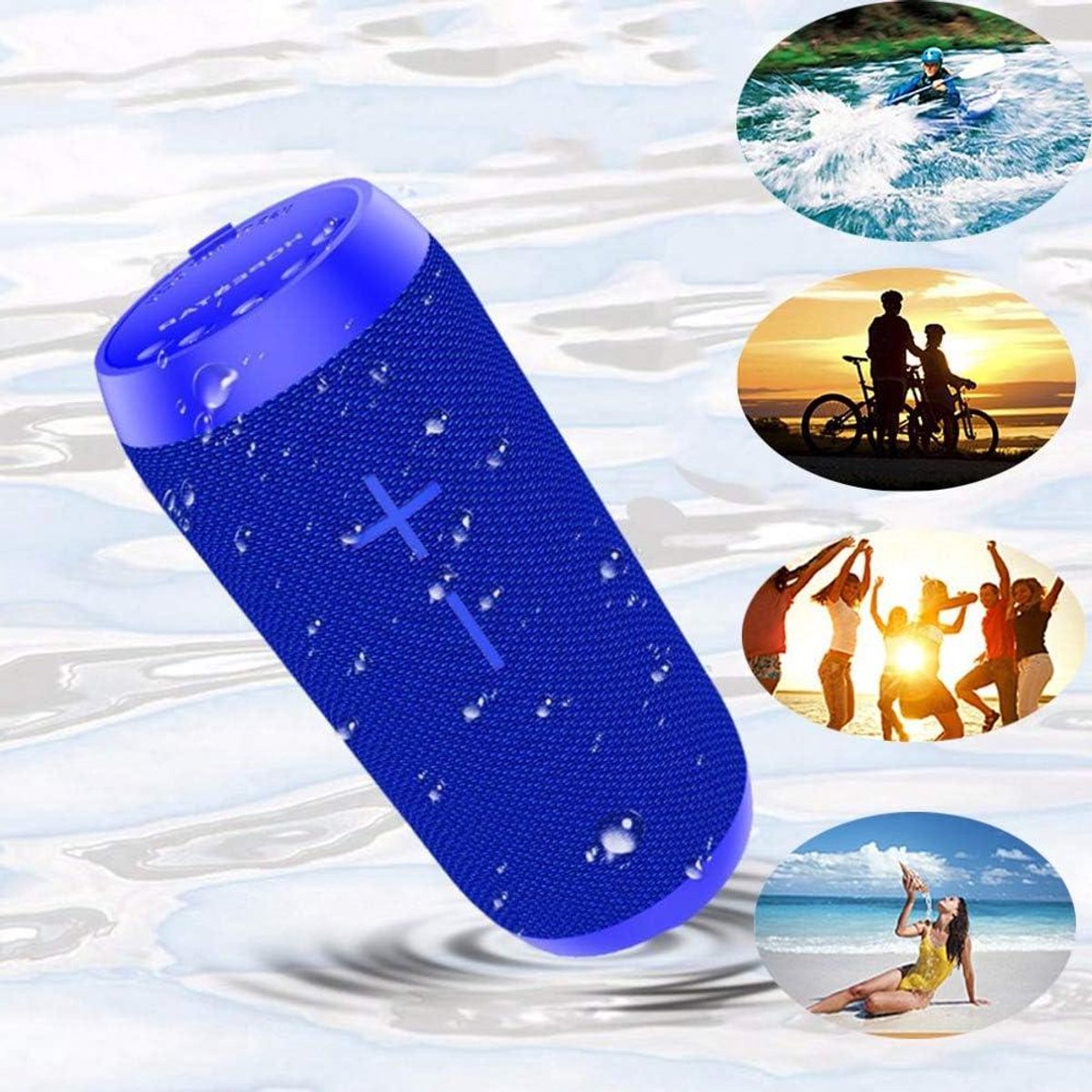 Draagbare Bluetooth Speaker - Draadloze Soundbar - Muziek Luisteren Buiten - IPX6 Waterdicht Ontwerp - 1800mAh Batterij - Blauw
