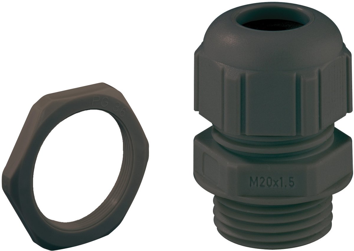 Spelsberg KVR M16 LG-MGM/sw 22901601 Wartel Slagvast, Met trekontlasting, Met borgmoer M16 Kunststof Zwart 1 stuk(s)