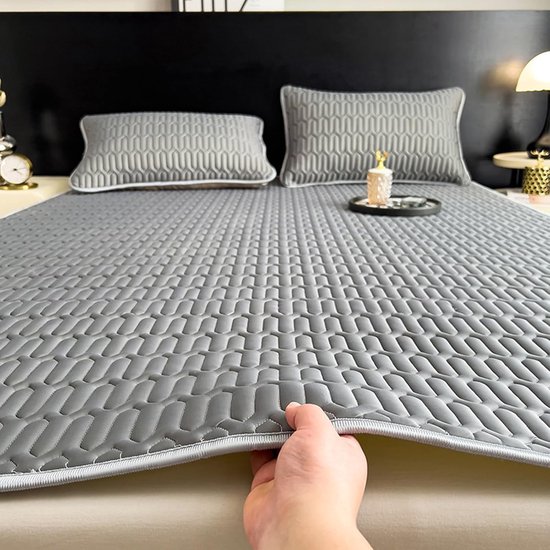 Zomer Koele Bedmat - Slaapmat Koelkussen - Verkoeling Tijdens Slapen - Dubbellaags Ademend - 180x200 cm - Grijs — afbeelding 3