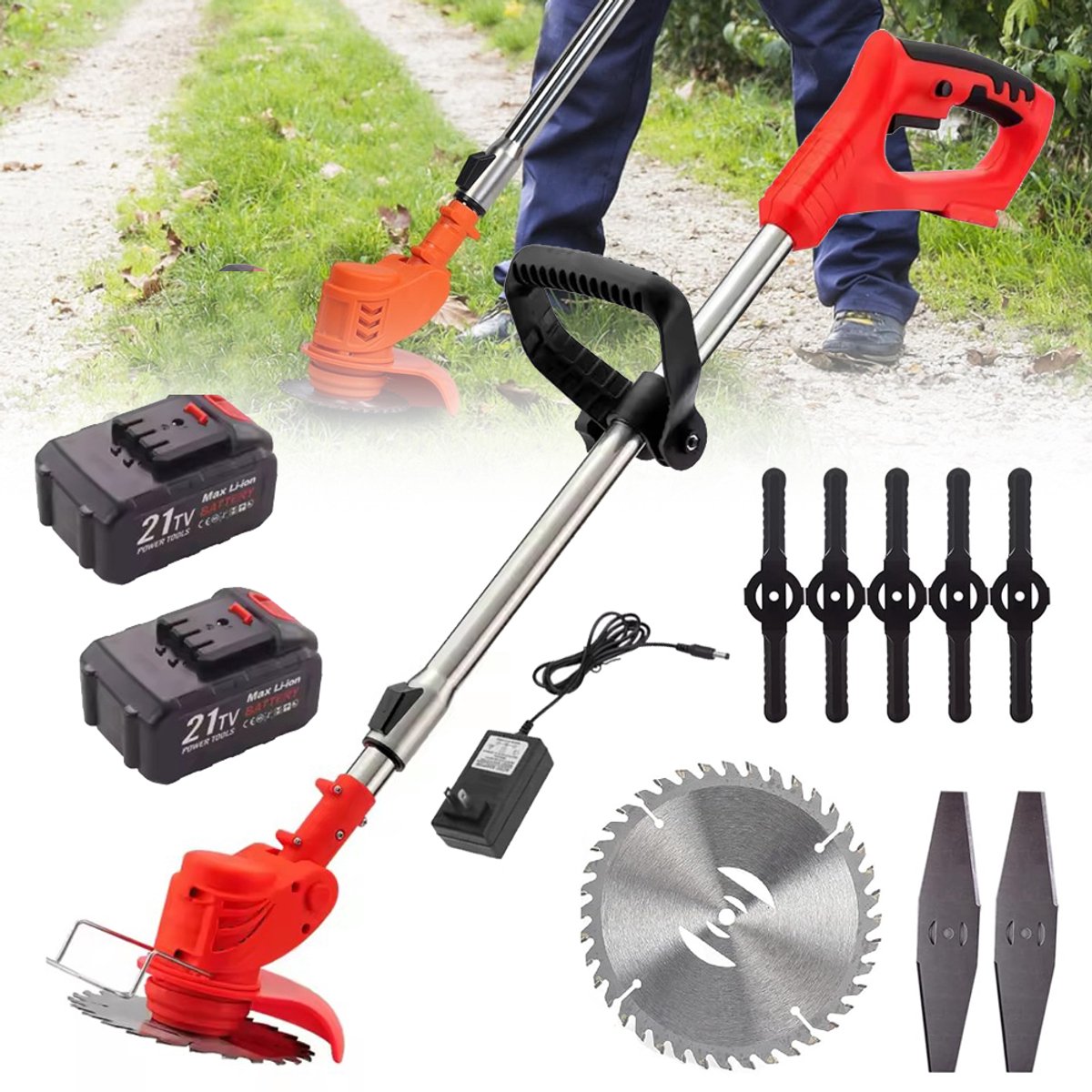Elektrische Bosmaaier - Draadloze Grastrimmer - 3 Soorten Messen - Handgereedschap Voor Het Verwijderen Van Onkruid In De Tuin