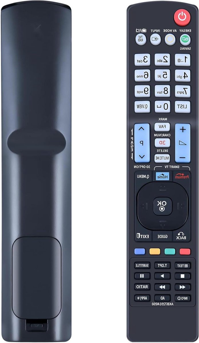 Afstandsbediening - TV Bediening - Televisie Besturen - Direct Klaar Voor Gebruik - 23.6 cm - Zwart