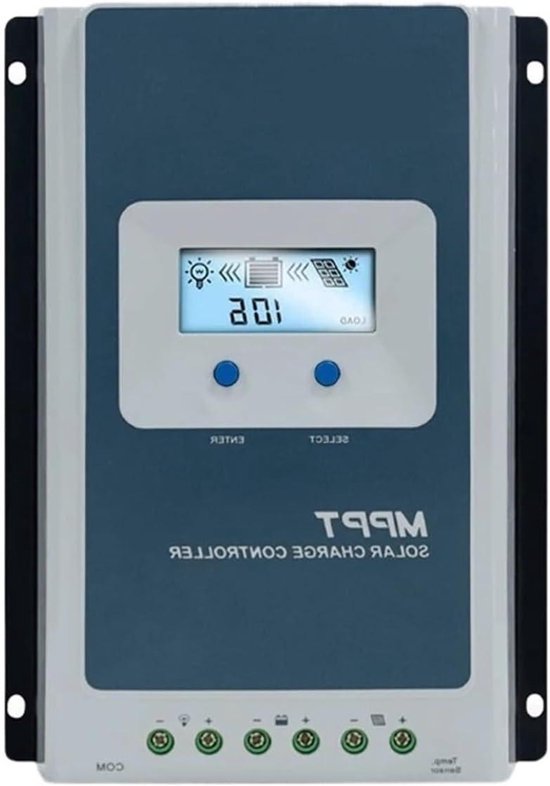 Zonne-laadregelaar, 30A MPPT Solar Laadregelaar 12 V/24 V Batterijspanning Max Zonnepaneel 100 Regulator Met MT52 Data Monitor(3210ANG3 MT52)