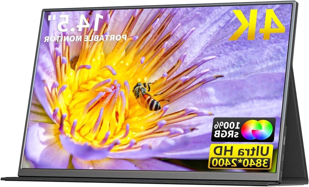 14,5 Inch Draagbaar Scherm, 3840x2400P 4K 60Hz IPS Draagbaar Gamingscherm Laptopscherm 16:10 Extern Draagbaar Scherm
