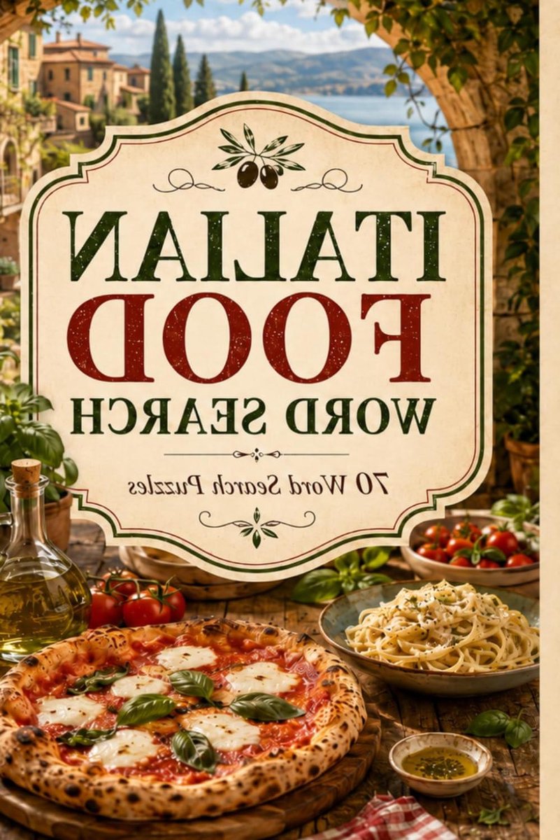 Italiaans Eten Woordzoeker - Puzzelboek Italia - Ontspannen Puzzelen - 70 Thema Puzzels - 6x9 Inch - Niet gespecificeerd