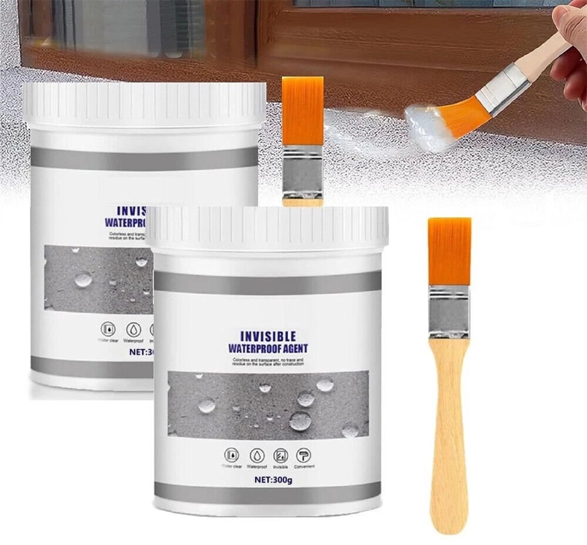 Waterdichte Kit - Transparant Waterdicht Coatingmiddel - Waterbestendige Kit - Makkelijk Verwerkbaar - Sanitaire Afdichting - 2 Stuks
