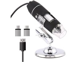 Microscoop Accessoires Kit Verstelbare 1600X LED Digitale Microscoop Camera USB/Type-C/Micro Zoom Vergrootglas Microscoop Slides (kleur: 3 IN 1 1000X)