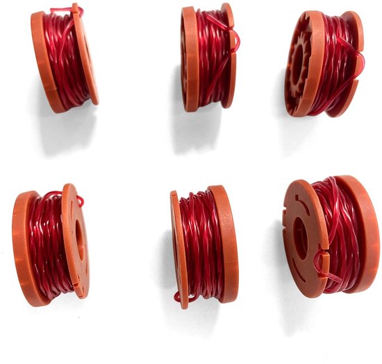 6-pack reservespoelen met trimmerdraad Geschik voor Worx WA0010 grastrimmer van Merkloos	 — afbeelding 4