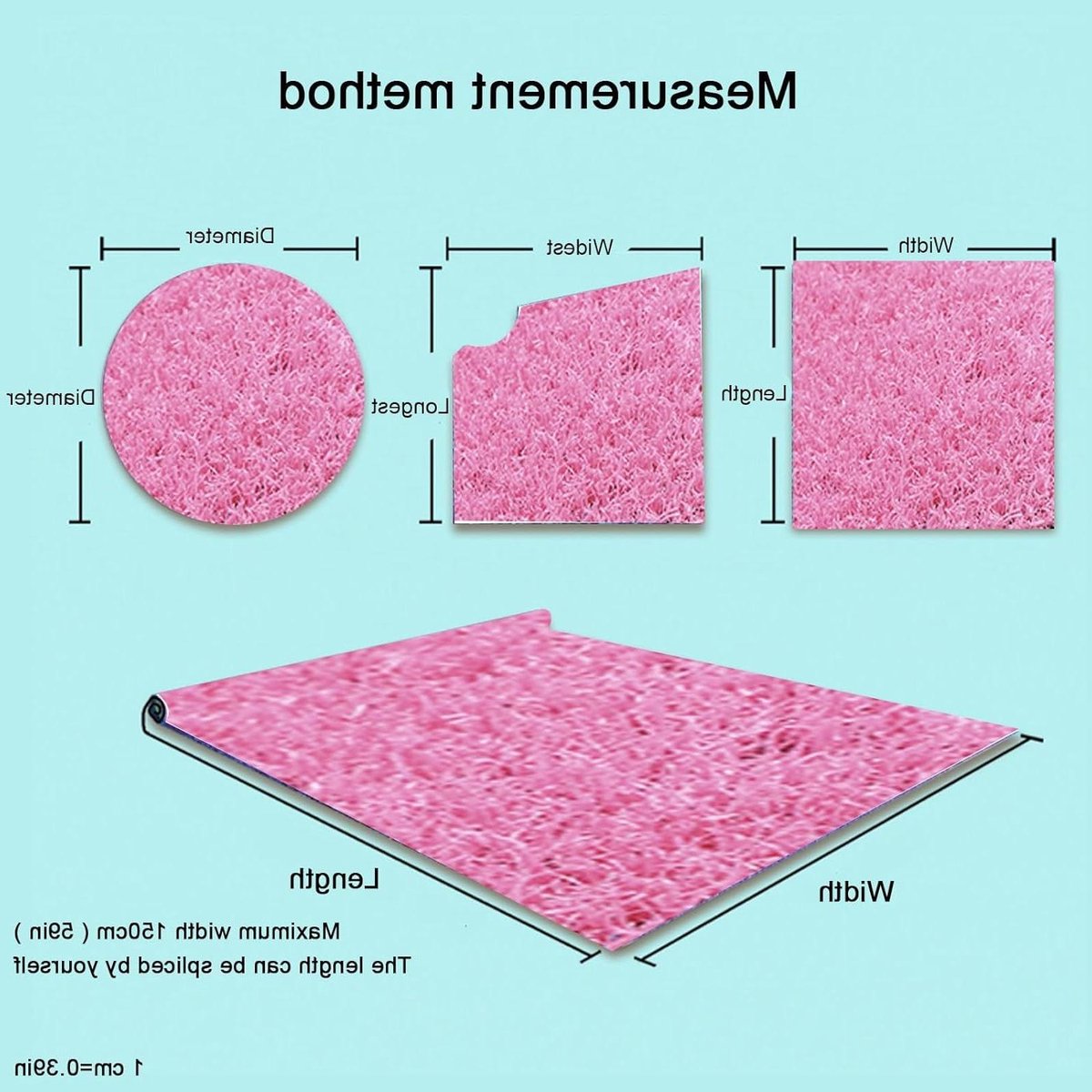 Kunstgras Grasmat - Synthetisch Tapijt - Buiten Decoratie - Met Drainagegaten - 25 x 16 m - Roze