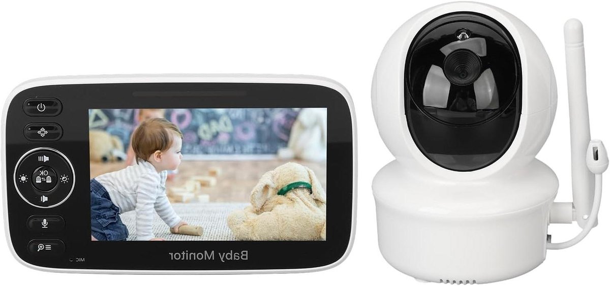 Babyfoon met Camera - Videobewaking Kind - Kind Bewaken - 4.3 Inch Scherm - Tot 4 Camera's - Wit