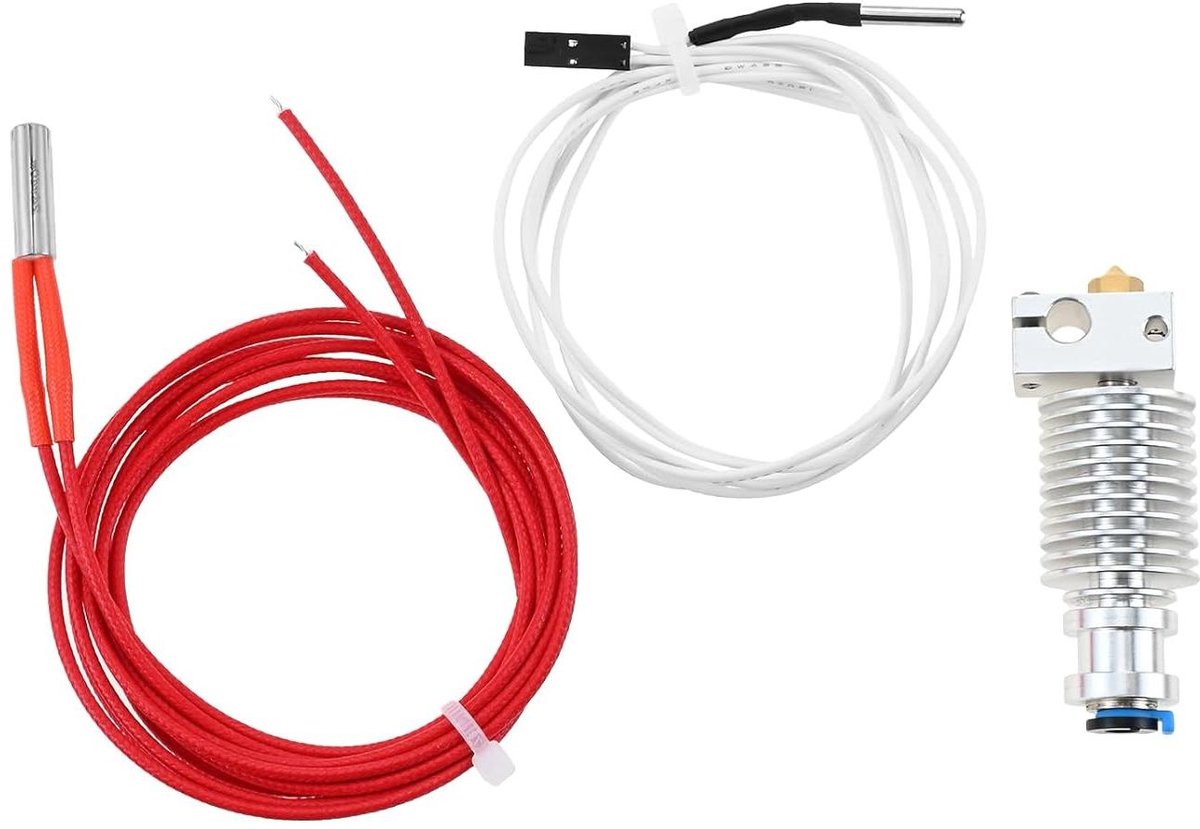 3D Printer Hotend - Printkop Kit - 3D Printen Optimaliseren - Vulkan Ontwerp - 1.75mm Filament - Zilver