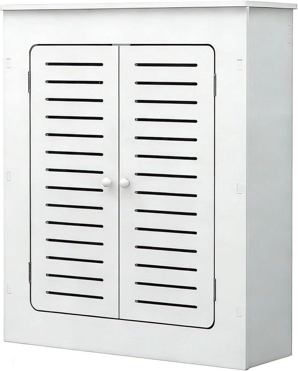 Verwarmingskast Plank - Radiatorafdekking Opbergrek - Ruimte Organiseren - PVC Hoge Dichtheid - 60x20x70cm - Wit