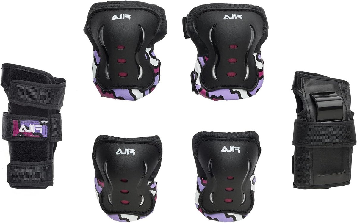 Beschermers Set - Knie Elleboog - Inline Skaten - Anatomische Vorm - Junior Maat - Zwart Roze