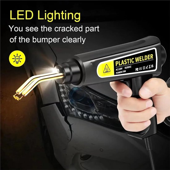 Plastic Lasapparaat Kit - Kunststof Lasser - Auto Onderdelen Repareren - Snelle Opwarming - 70W - Zwart — afbeelding 4