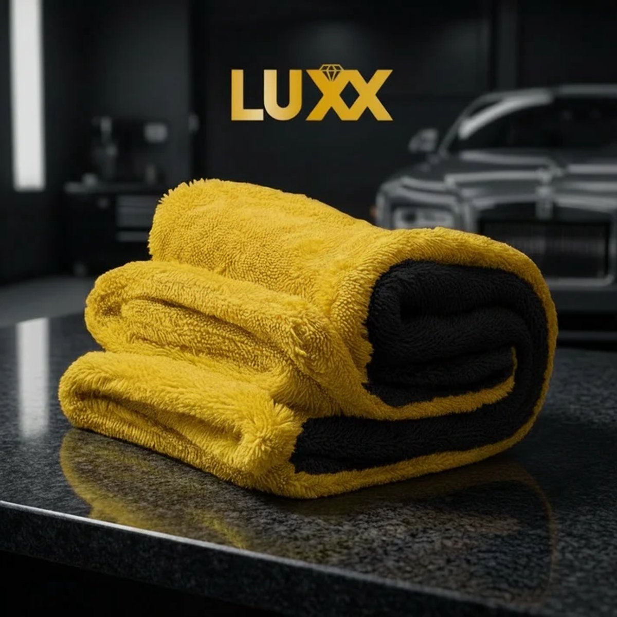 LUXX Microvezel Droogdoek XXL 90x60 cm – 1400 GSM Auto Droogdoek – Dubbelzijdig, Streeploos & Krasvrij