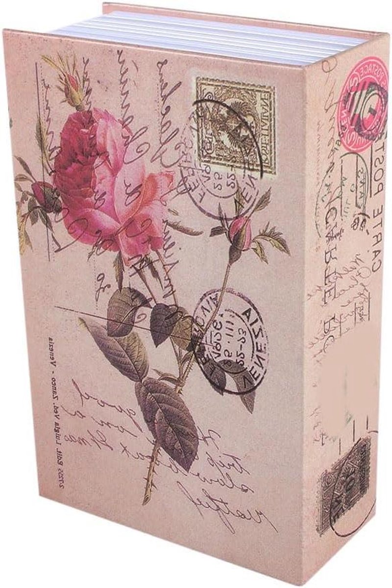 Boek Kluis - Verborgen Opslag - Waardevolle Spullen - Vintage Woordenboek - 18 x 11.5 x 5.5 cm - Roos