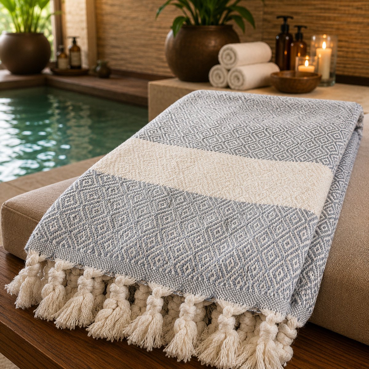 100% Natuurlijke Katoenen Elmas Peshtemal Badhanddoek Turkse Handdoek Hammam Strandlaken