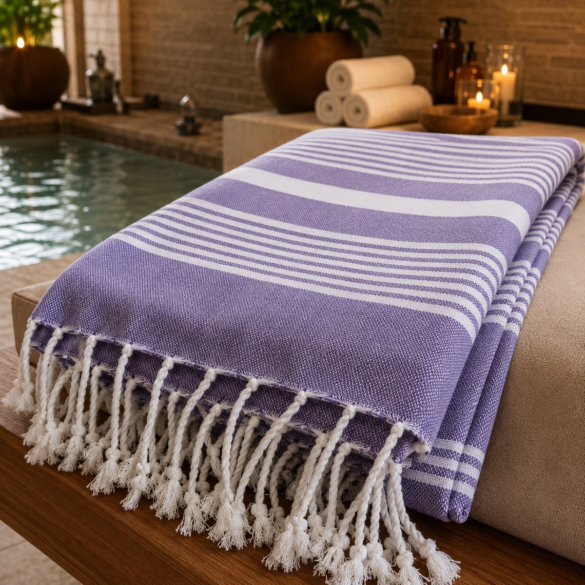 100% Katoenen Katya Hamamdoek – Turkse Handdoek & Strandlaken – Voor Sauna, Spa en Wellness