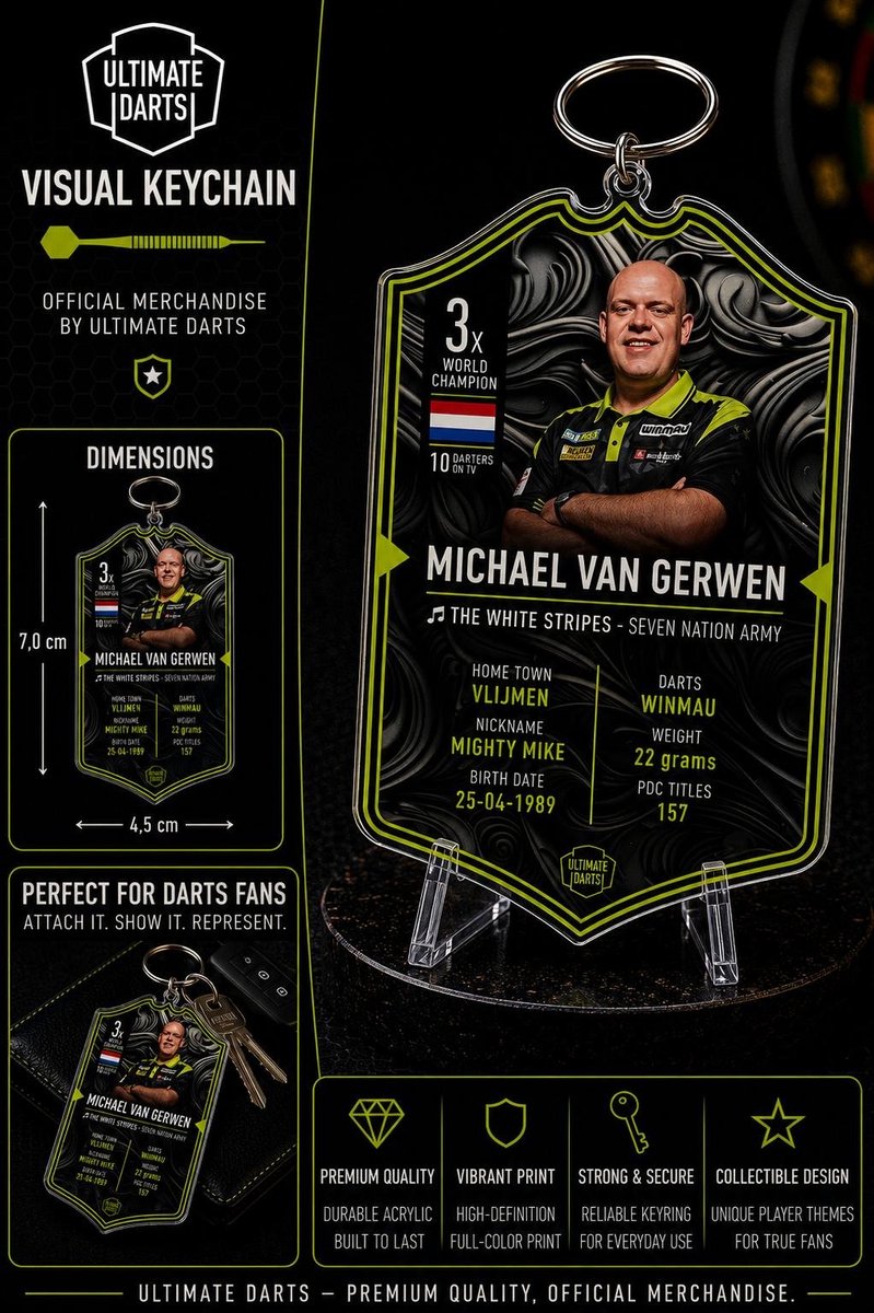 Ultimate Card Key Chain Michael van Gerwen