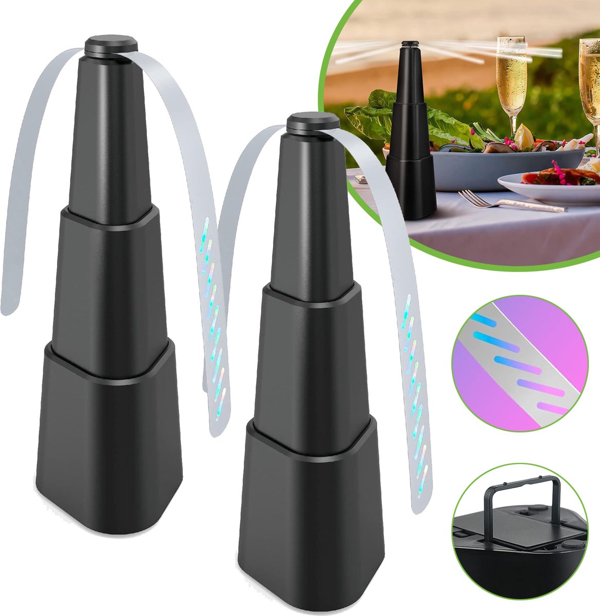 Vliegenventilatoren Voor Tafels - Vliegenverjager Ventilator - Buiten Binnen Houd Vliegen Weg - Voedselventilator Voor Restaurants Feesten En Picknicks