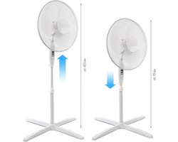 Staande Ventilator - Vloerkoeler - Ruimte Verkoelen - Verstelbare Hoogte - 40 cm - Wit