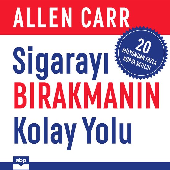 Boekomslag 'Sigarayı Bırakmanın Kolay Yolu' door Allen Carr, met een blauwe ster-sticker: 'Meer dan 20 miljoen verkocht'.