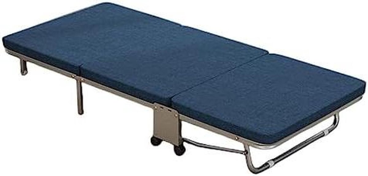 Opvouwbaar campingbed - Slaapbed met matras - Kamperen en rusten - Lichtgewicht en draagbaar - 180 x 100 cm - Blauw