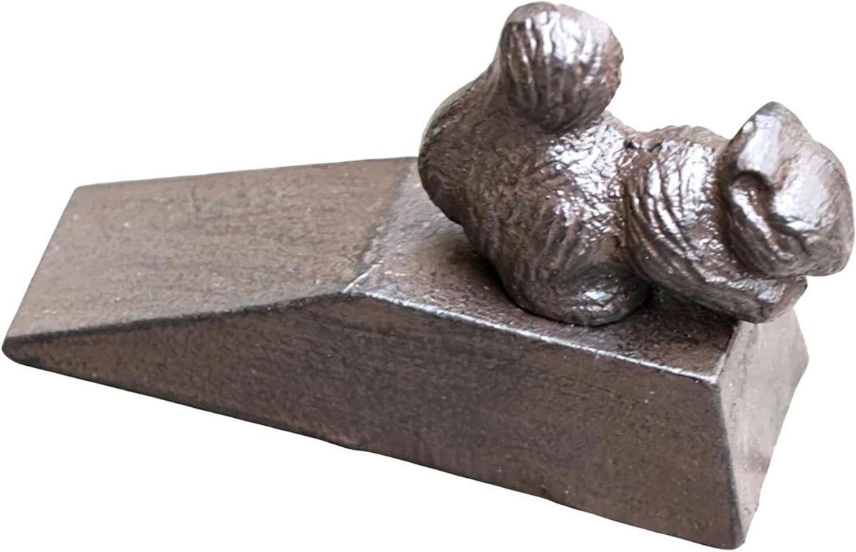 Deurstopper Gietijzer - Decoratieve Deurwig - Deuren Open Houden - Antiek Ontwerp - 1 kg Gewicht - Vintage Bruin