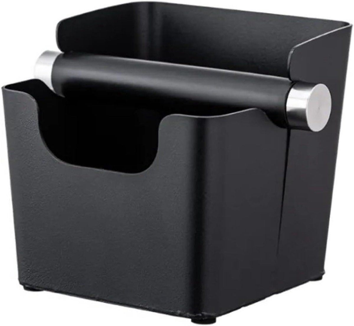 Koffie Afvalbak - Koffiedik Bak - Espresso Bereiding - Antislip Basis - 11x11x11 cm - Zwart