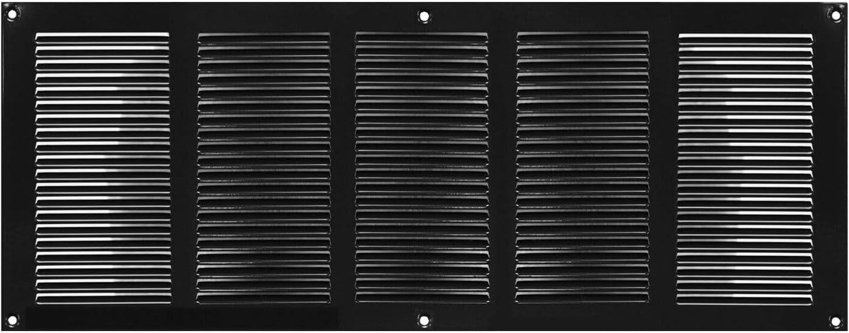 Ventilatierooster - Afsluitrooster - Toevoer afvoerlucht - Insectenbescherming - 50 x 20 cm - Zwart