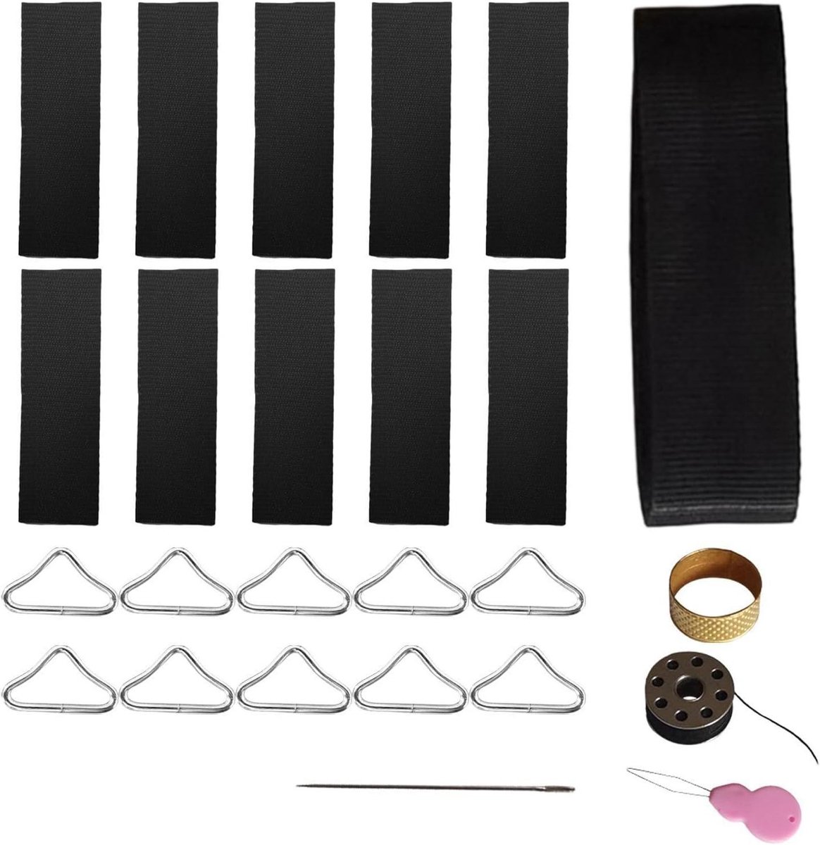 Trampoline reparatieset - Mat reparatie - Trampoline onderhoud - Niet-roestend materiaal - 10 stuks - Zwart