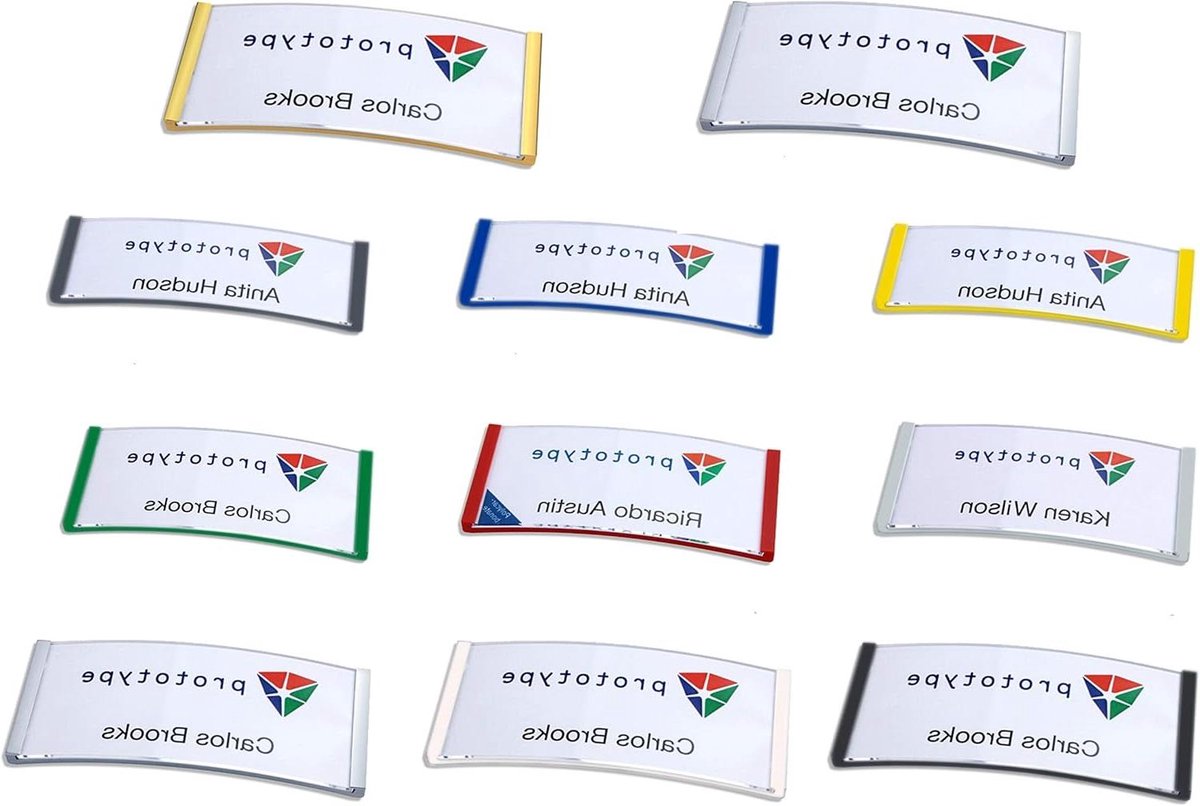 Naambordjes Kunststof - Zelfbeschrijfbaar Bordje - Persoonlijke Identificatie - Magneet Bevestiging - 68 x 22 mm - Geel