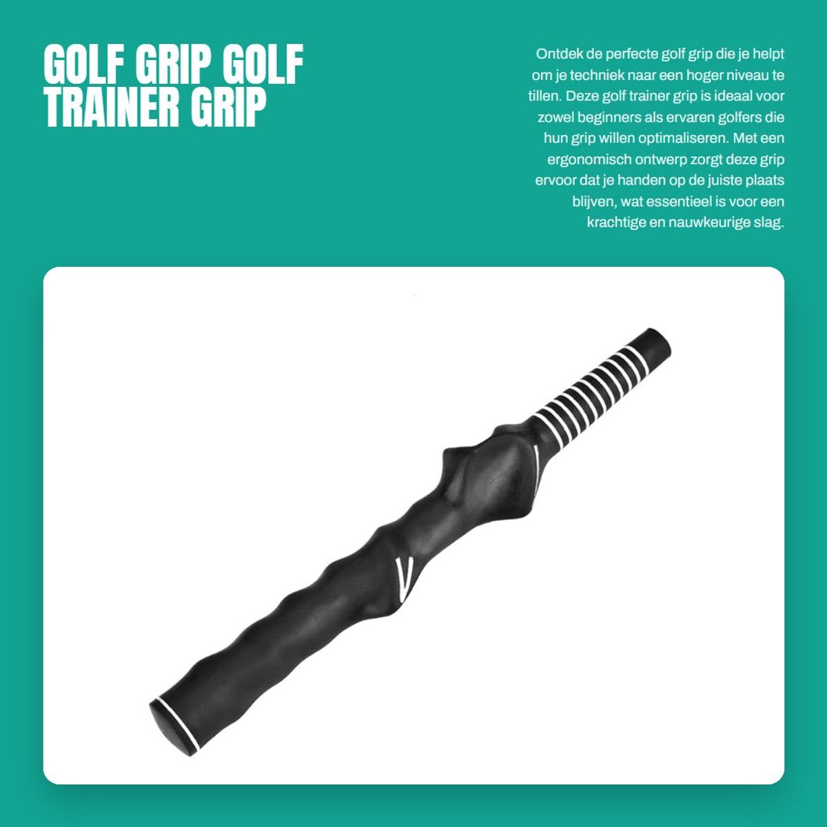 Dailygoods- Golf Grip Trainer - Rubber Grip - Handpositie Hulp - Ergonomisch Ontwerp - Zwart - Verbeter Nauwkeurigheid - Golfhandvat